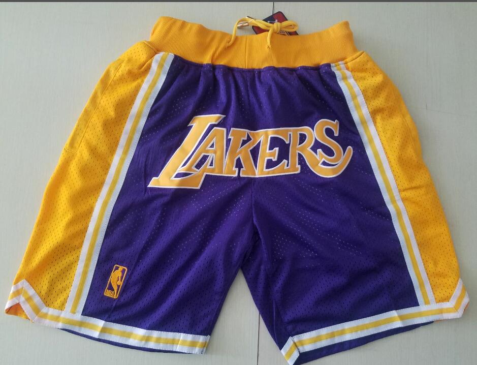 Los Angeles Lakers Purple Yellow With Lakers Swingman Printed Shorts - Zenithce