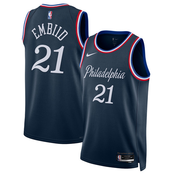 Philadelphia 76ers #21 Joel Embiid Navy 2025-26 City Edition Swingman Stitched Jersey - Zenithce