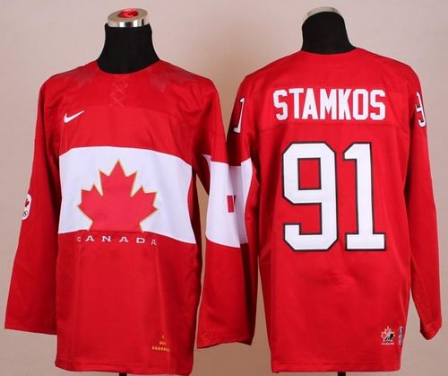 Olympic 2014 CA. #91 Steven Stamkos Red Stitched Jersey - Zenithce