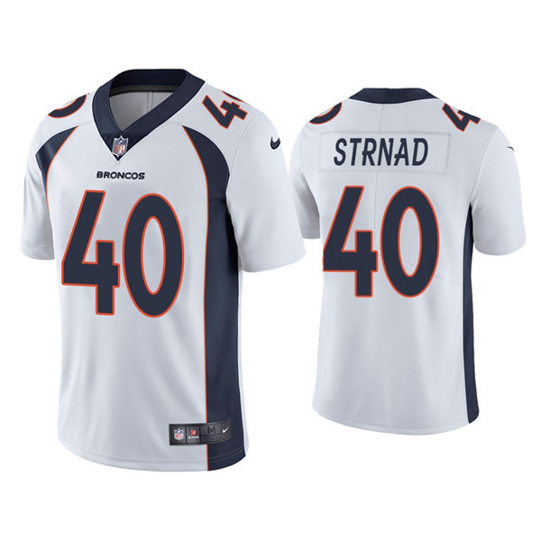 Denver Broncos #40 Justin Strnad White Vapor Untouchable Limited Stitched Jersey - Zenithce