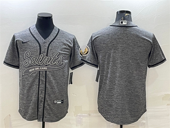 New Orleans Saints Blank Gray With Patch Cool Base Stitched Jersey - Zenithce