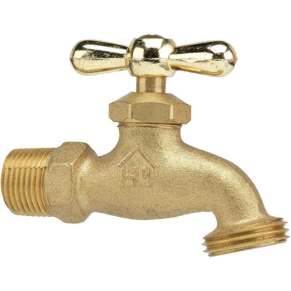 HOMEWERKS 1/2 in. MIP and 1/2 3/4 in. MHT Lead Free Brass Hose Bibb Valve - Zenithce