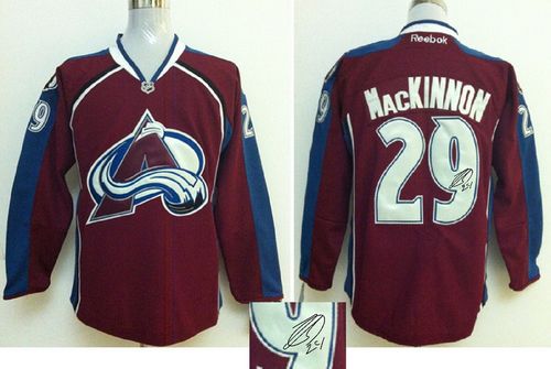 Avalanche #29 Nathan MacKinnon Red Autographed Stitched Jersey - Zenithce