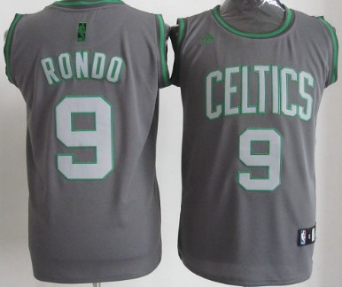 Boston Celtics #9 Rajon Rondo Gray Shadow Jersey - Zenithce