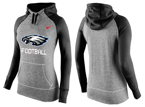 Women's Nike Philadelphia Eagles Performance Hoodie Grey   Black_1 - Zenithce