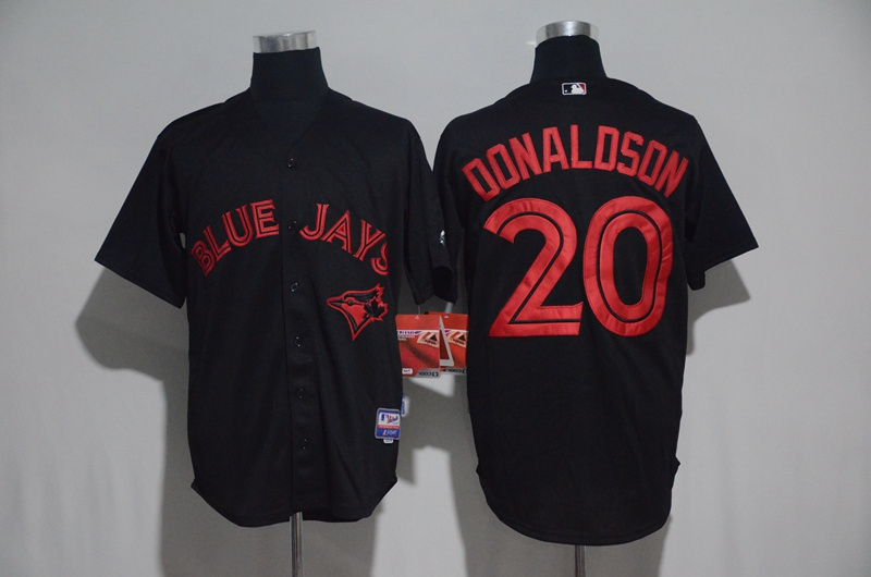Toronto Blue Jays #20 Josh Donaldson Black Strip Stitched Jersey - Zenithce