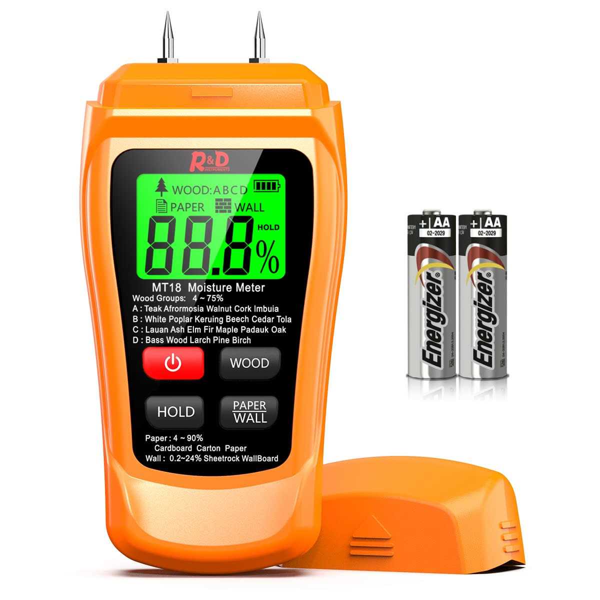 RDINSCOS Pinless Wood Moisture Meters Water Leak Detector for Lumber Concrete Building -wall Moisture Sensor Digital Humidity Tester for Firewood - Zenithce