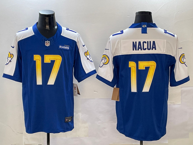 Los Angeles Rams #17 Puka Nacua Blue White 2024 F.U.S.E. With Patch Vapor Untouchable Limited Stitched Jersey - Zenithce