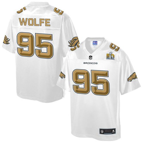Broncos #95 Derek Wolfe White Pro Line Super Bowl 50 Fashion Game Nike Jersey - Zenithce
