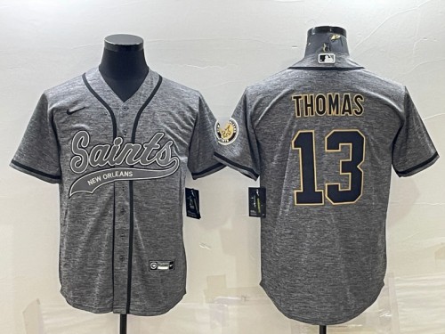 New Orleans Saints #13 Michael Thomas Gray With Patch Cool Base Stitched Jersey - Zenithce