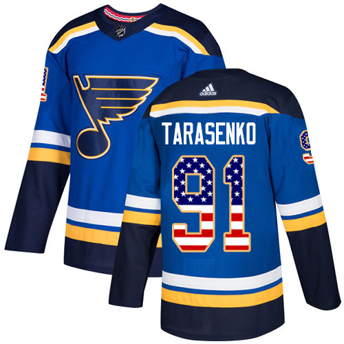 St. Louis Blues #91 Vladimir Tarasenko Blue USA Flag Stitched Jersey - Zenithce