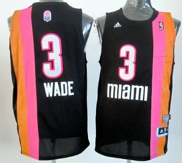 Miami Floridians #3 Dwyane Wade ABA Hardwood Classic Swingman Black No Holes Jersey - Zenithce