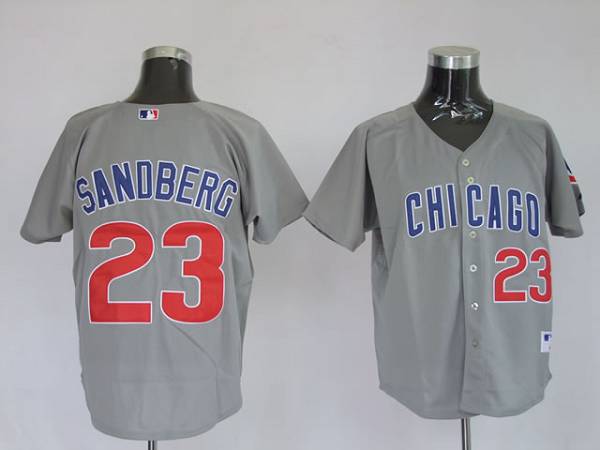 Cubs #23 Ryne Sandberg Stitched Grey Jersey - Zenithce