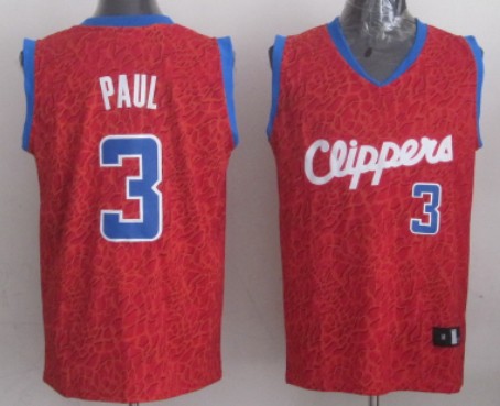Los Angeles Clippers #3 Chris Paul Red Leopard Print Fashion Jersey - Zenithce