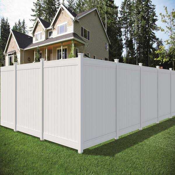 Woodbridge 5 in. x 5 in. x Routed White Vinyl Fence Line Post Outdoor Essentials - Zenithce