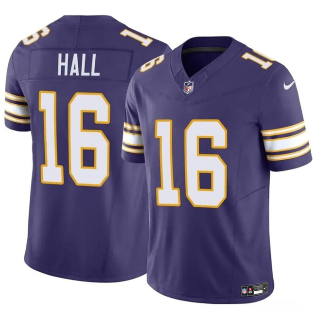 Minnesota Vikings #16 Jaren Hall Purple 2023 F.U.S.E. Vapor Untouchable Throwback Limited Stitched Jersey - Zenithce