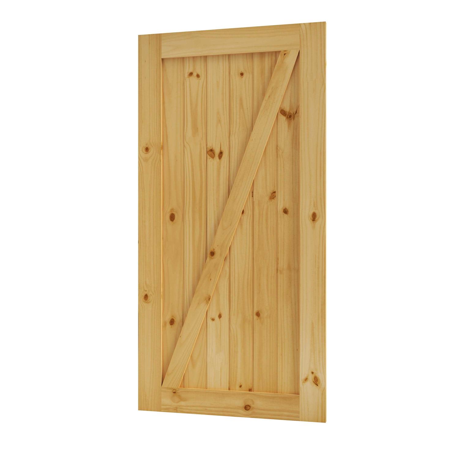 EightDoors Z-Shape Knotty Pine Barn Door Slab - Zenithce