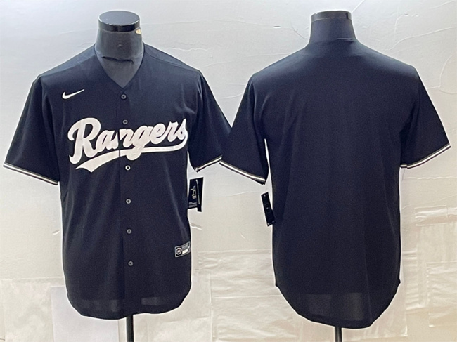 Texas Rangers Blank Black Cool Base Stitched Jersey - Zenithce