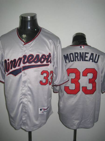 Twins #33 Justin Morneau Stitched Grey Jersey - Zenithce