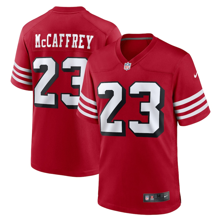 San Francisco 49ers #23 Christian McCaffrey Red Game Stitched Jersey - Zenithce