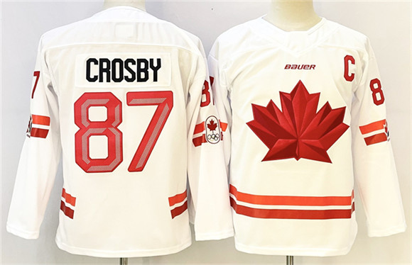 Canada #87 Sidney Crosby White With C Patch Stitched Jersey - Zenithce