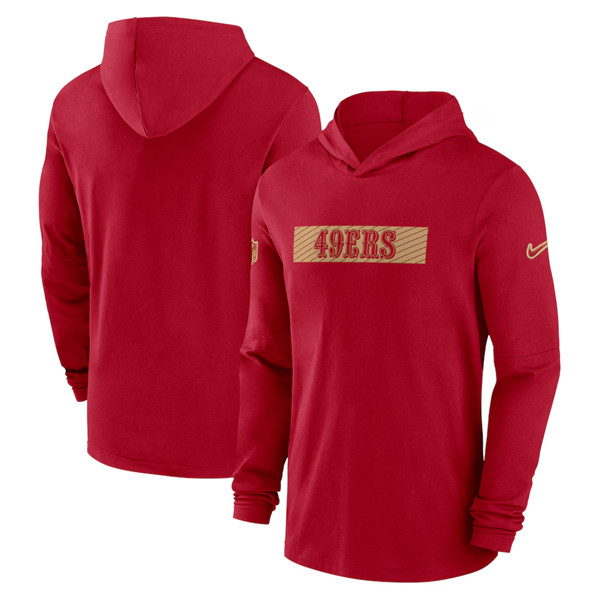San Francisco 49ers Red Sideline Performance Hoodie - Zenithce