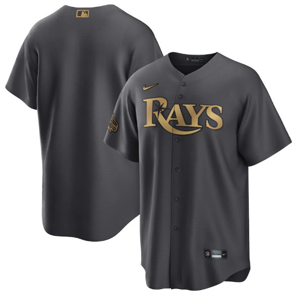 Tampa Bay Rays Blank Charcoal 2022 All-Star Cool Base Stitched Baseball Jersey - Zenithce