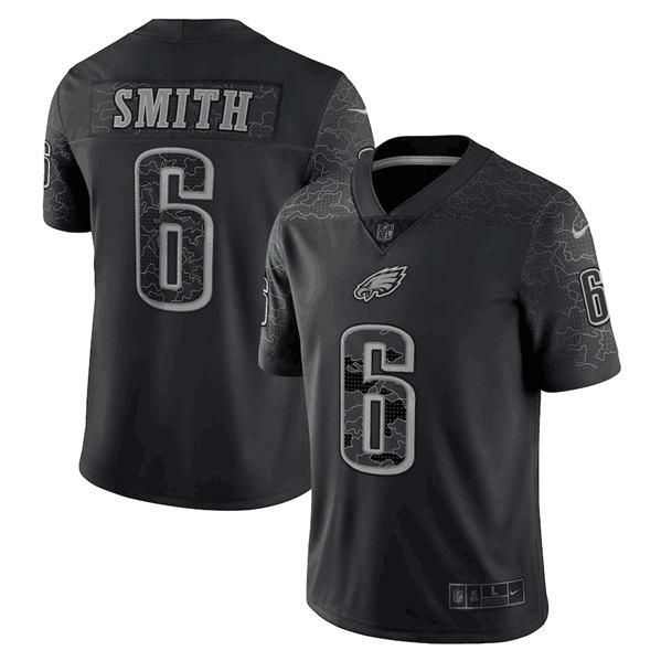 Philadelphia Eagles #6 DeVonta Smith Black Reflective Limited Stitched Football Jersey - Zenithce