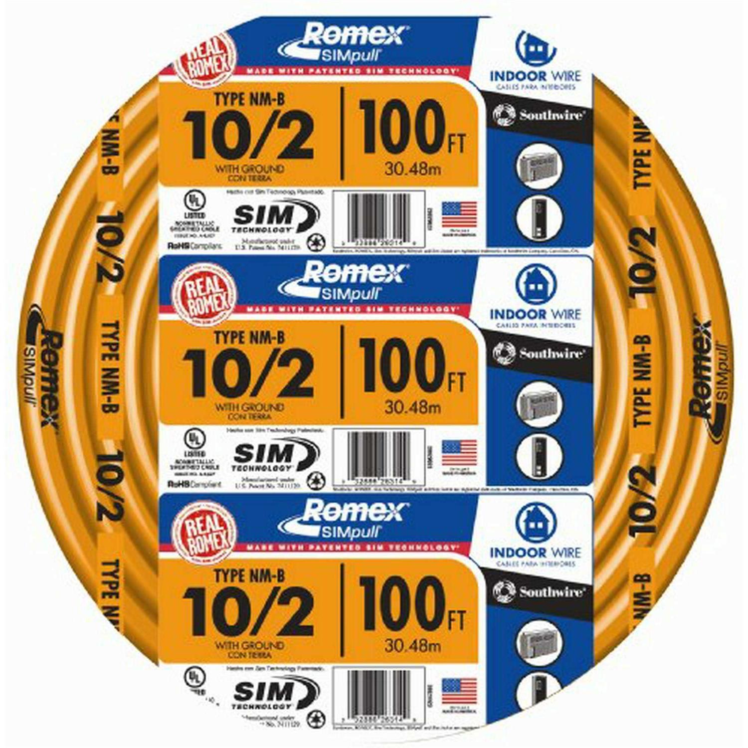 Southwire 28829023 10/2WG NMB Wire 100-Foot - Zenithce