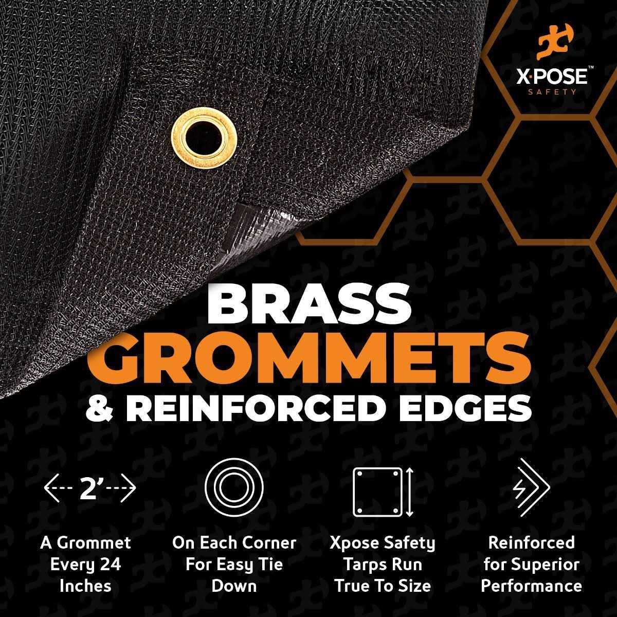 Xpose Safety Heavy Duty Mesh Tarp Multipurpose Black Protective Cover with Air Flow - Zenithce