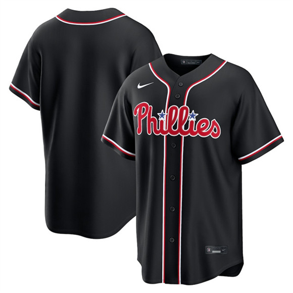 Philadelphia Phillies Blank Fashion Black Out Stitched Jersey - Zenithce