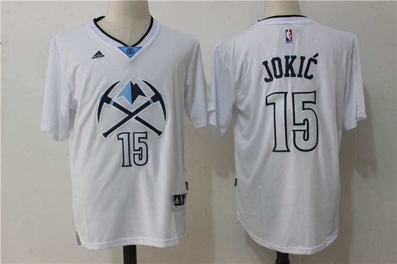 Denver Nuggets #15 Nikola Jokic White Short-Sleeved Stitched adidas Revolution 30 Swingman Jersey - Zenithce