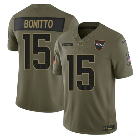 Denver Broncos #15 Nik Bonitto Olive 2025 F.U.S.E. Salute to Service Limited Stitched Jersey - Zenithce