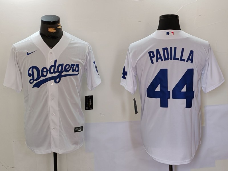 Los Angeles Dodgers #44 Vicente Padilla White Cool Base Stitched Jersey - Zenithce