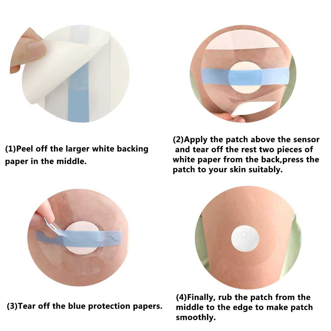 Freestyle Sensor Covers for Libre 1/2/3 Adhesive Patches,Transparent Tape Lasting Hole-HECHUAN - Zenithce