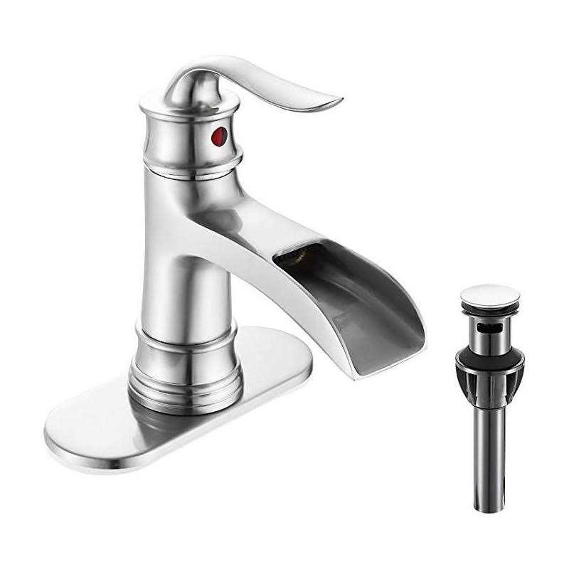 FRANSITON Waterfall Faucet Bathroom Faucet Single Handle One Hole Oil Rubbed Bronze Finish Large Spout Lavatory Faucets - Zenithce