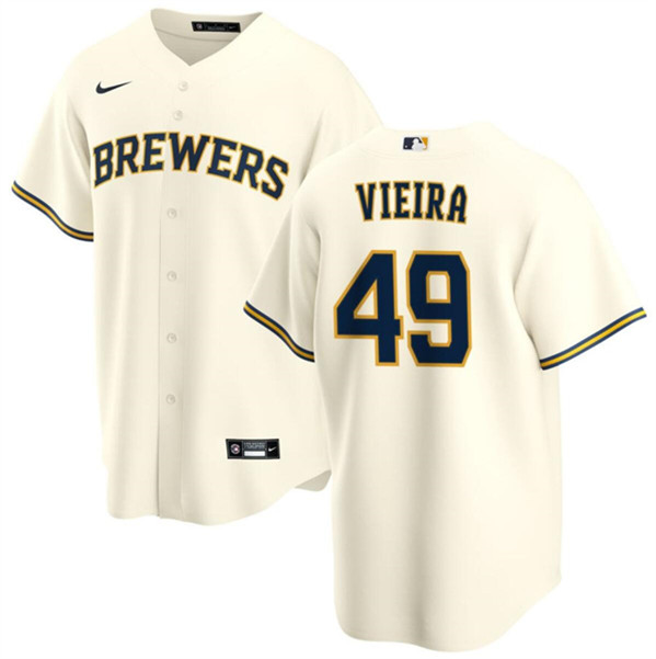 Milwaukee Brewers #49 Thyago Vieira Cream Cool Base Stitched Jersey - Zenithce