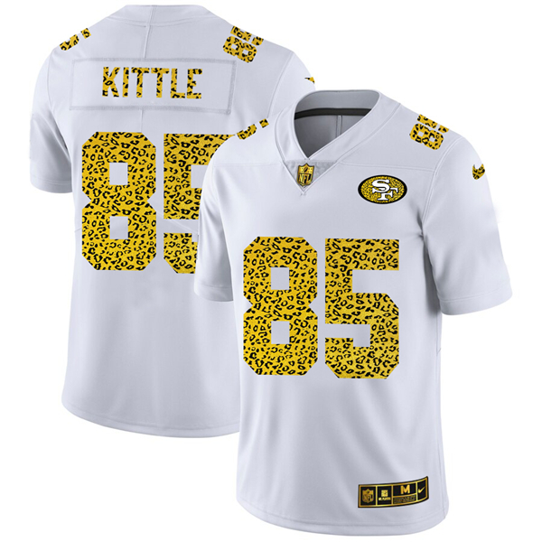 San Francisco 49ers #85 George Kittle 2020 White Leopard Print Fashion Limited Stitched Jersey - Zenithce