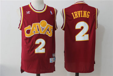 Cleveland Cavaliers #2 Kyrie Irving Burgundy Hardwood Classics Soul Swingman Throwback Jersey - Zenithce
