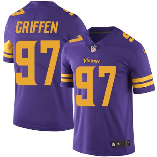 Vikings #97 Everson Griffen Purple Stitched Limited Rush Nike Jersey - Zenithce