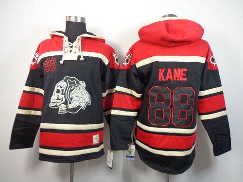 Blackhawks #88 Patrick Kane Black Sawyer Hooded Sweatshirt Stitched Jersey - Zenithce