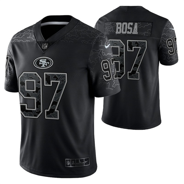 San Francisco 49ers #97 Nick Bosa Black Reflective Limited Stitched Football Jersey - Zenithce