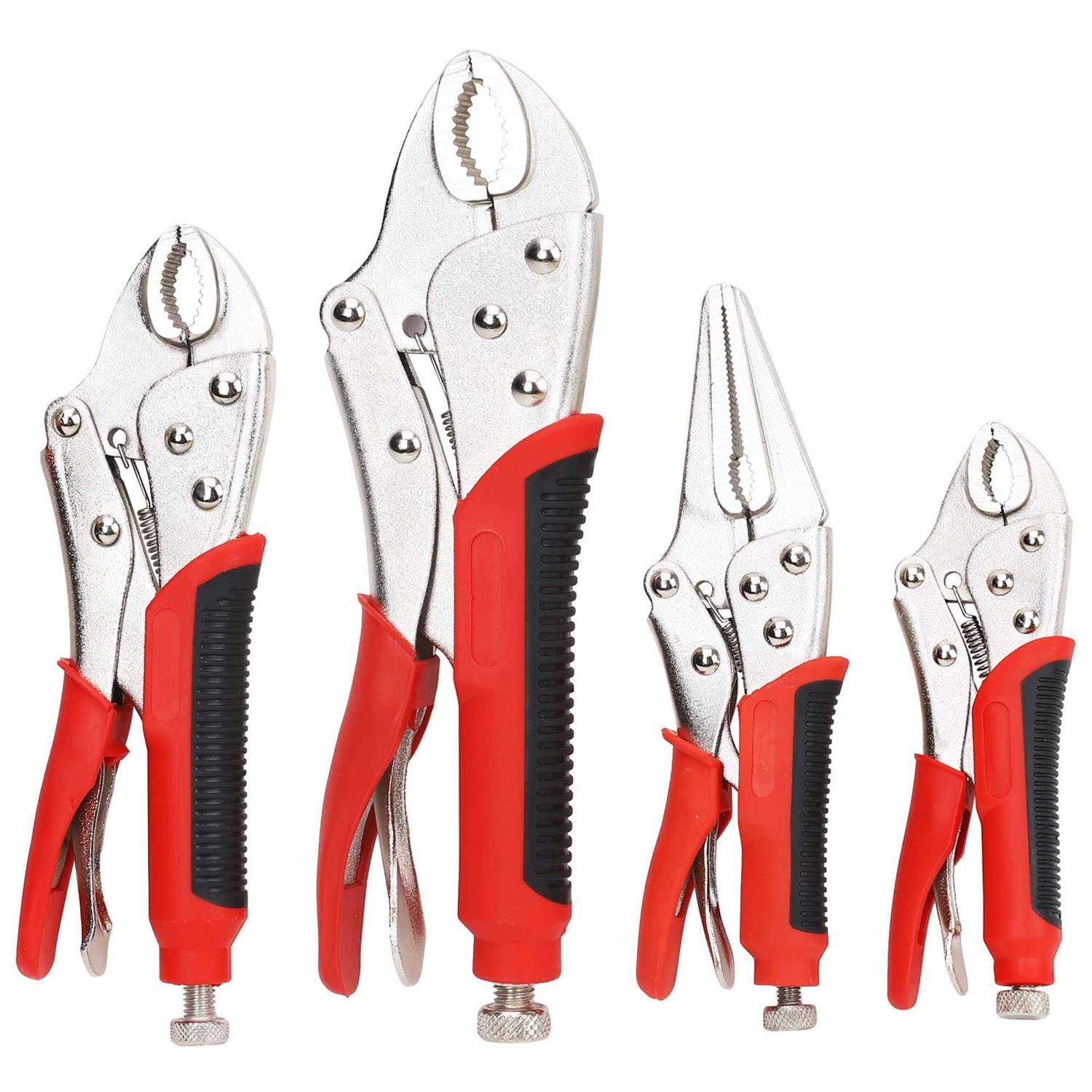 fastpro 4-piece Locking Pliers Set 5, 7 and 10 Curved Jaw Locking Pliers - Zenithce