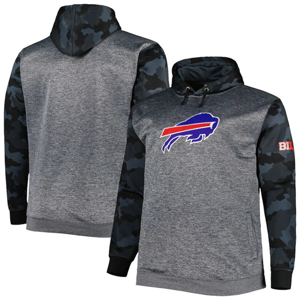 Buffalo Bills Heather Charcoal Big Tall Camo Pullover Hoodie - Zenithce