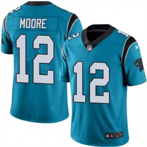 Carolina Panthers #12 D.J Moore Blue Stitched Jersey - Zenithce