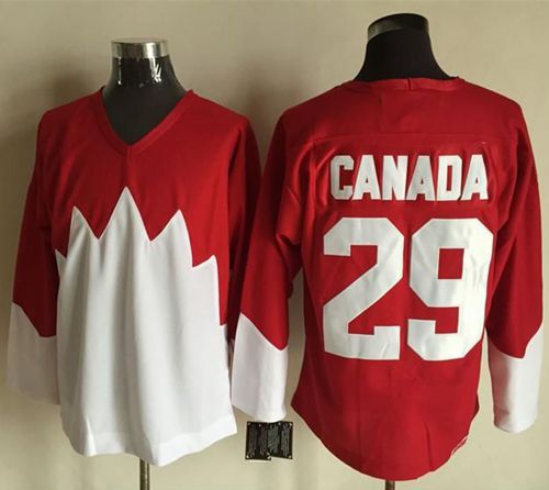 Olympic CA. #29 Canada Red White 1972 Commemorative CCM Stitched Jersey - Zenithce