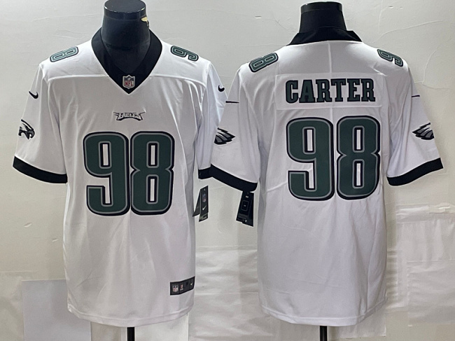 Philadelphia Eagles #98 Jalen Carter White Vapor Limited Stitched Jersey - Zenithce