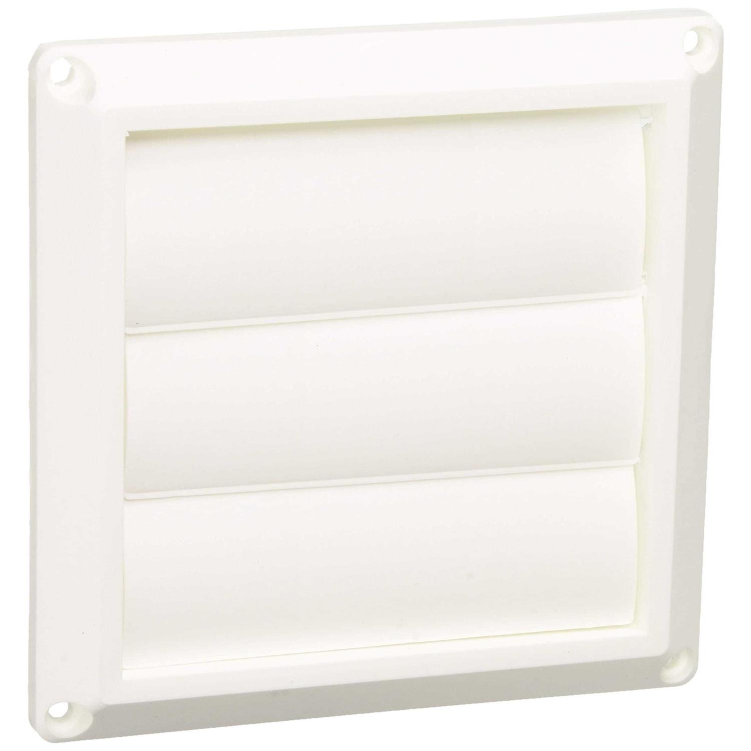 Lambro 143WTP 4-In. White Plastic Under Eave Vent with Weather Damper - Zenithce