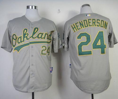 Athletics #24 Rickey Henderson Grey Cool Base Stitched Jersey - Zenithce