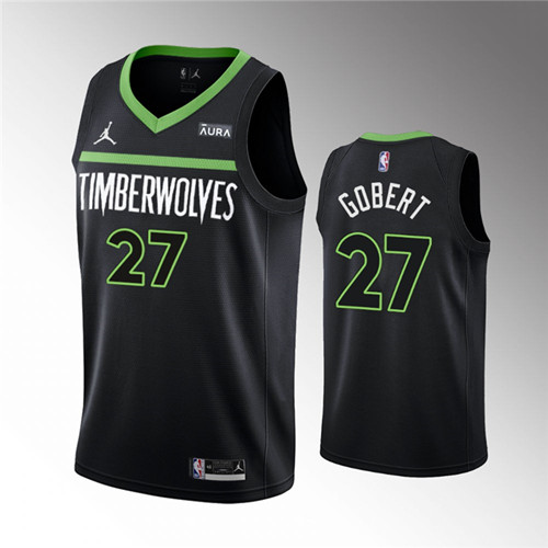 Minnesota Timberwolves #27 Rudy Gobert Black Statement Edition Stitched Jersey - Zenithce
